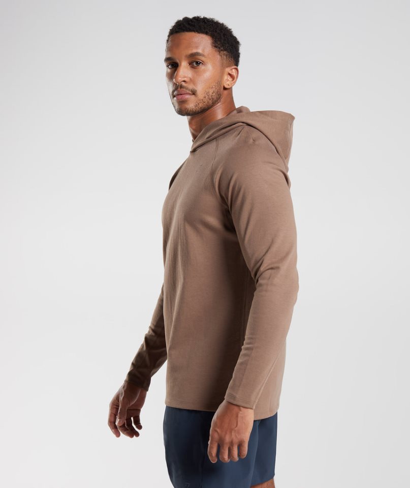 Men\'s Gymshark Studio Hoodie Brown | CA 65ADN0